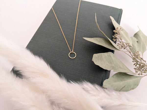 Good Vibes Only Circle Gold-Filled Necklace