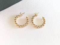 Bali Gold-Filled Beaded Hoops
