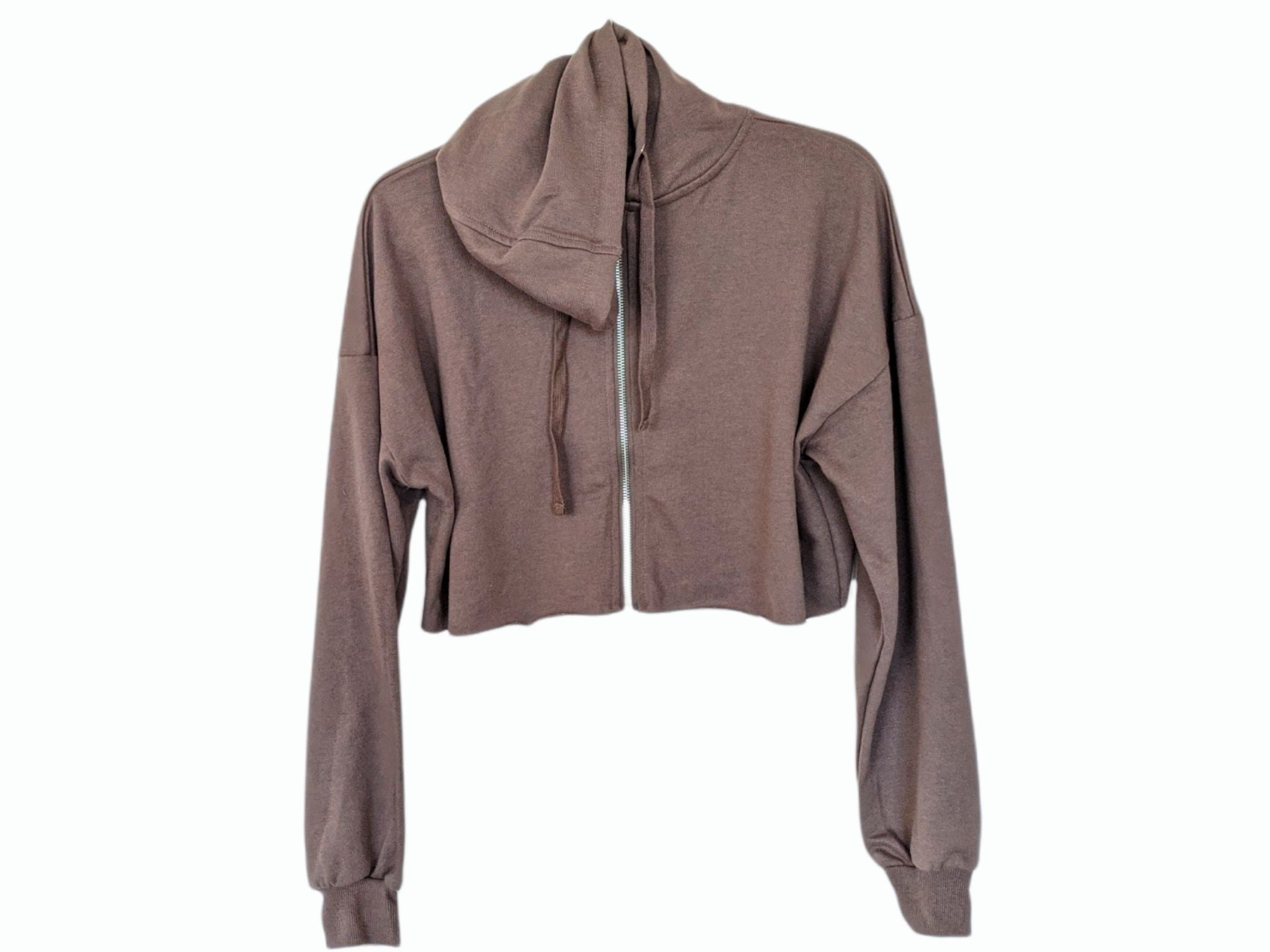 パーカー ZARA - FELIM OPEN NECK CROPPED HOODIE Zara Crop Zip Up Hoodie – EVERVIBE